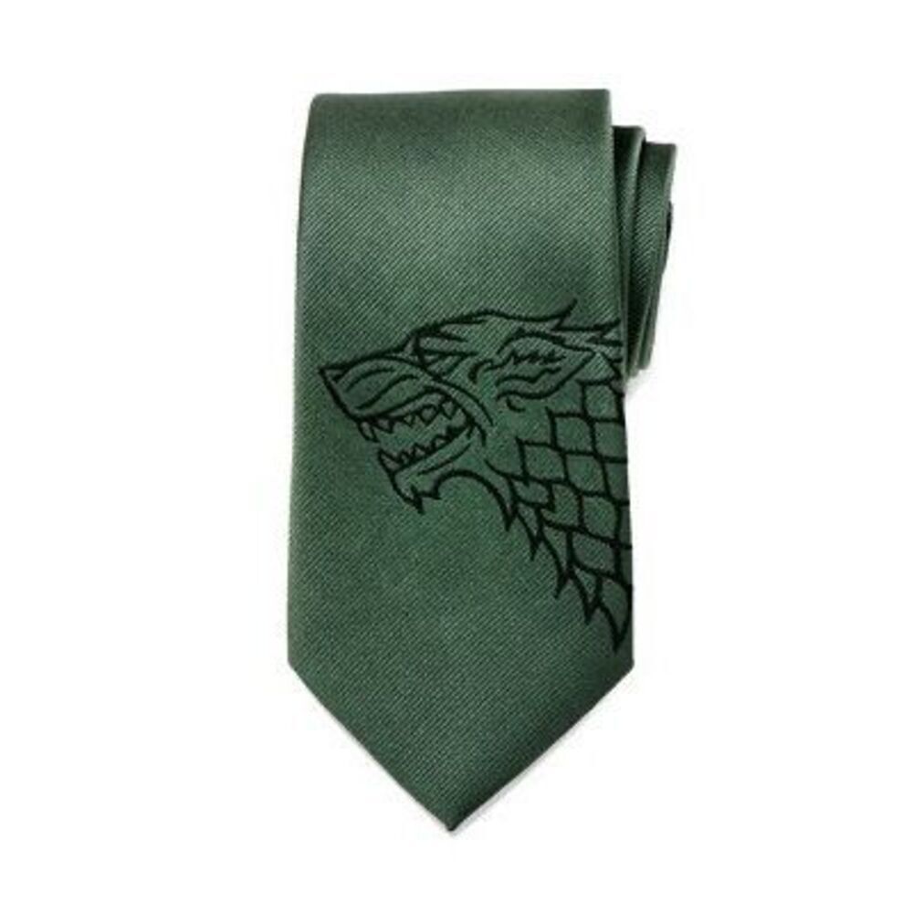 HBO Game of Thrones Stark‎ Direwolf Men's Tie Green